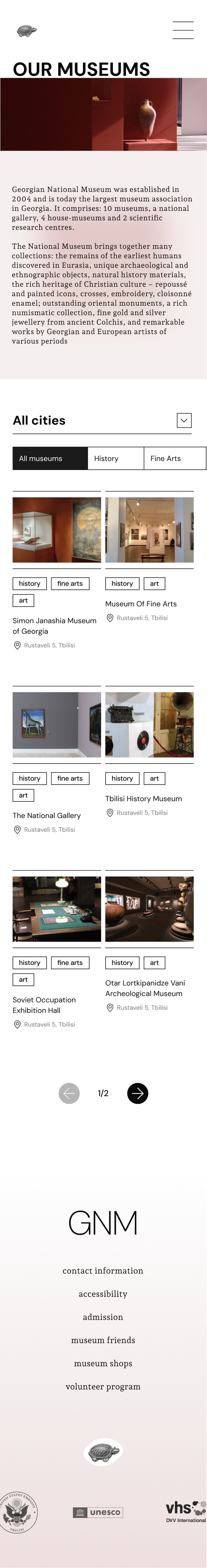 Georgian National Museum museums screen